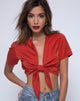 Afbeelding van Pilar Blouse in Satijn Rust