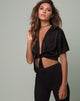 Afbeelding van Pilar Blouse in Satijn Zwart