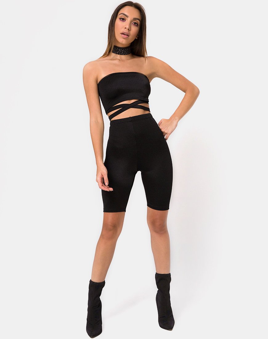 Afbeelding van Dorian Criss Cross Tube Top in Zwart