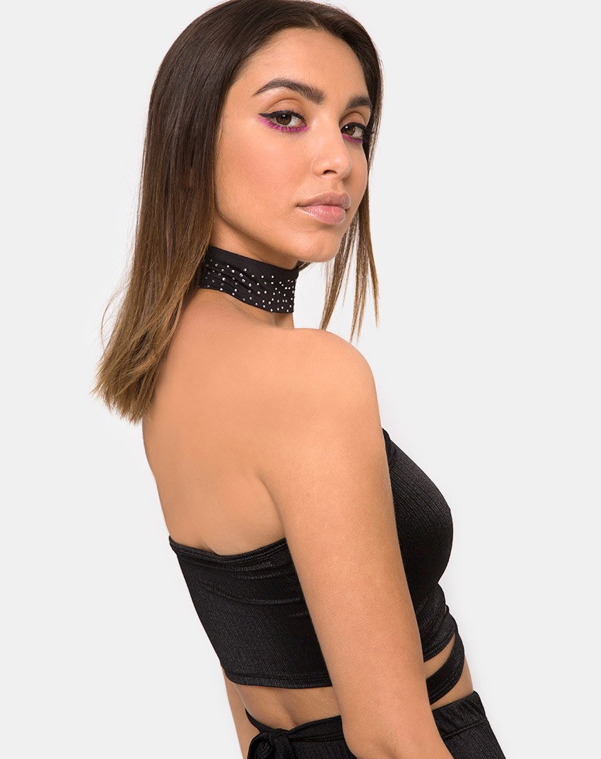 Afbeelding van Dorian Criss Cross Tube Top in Zwart