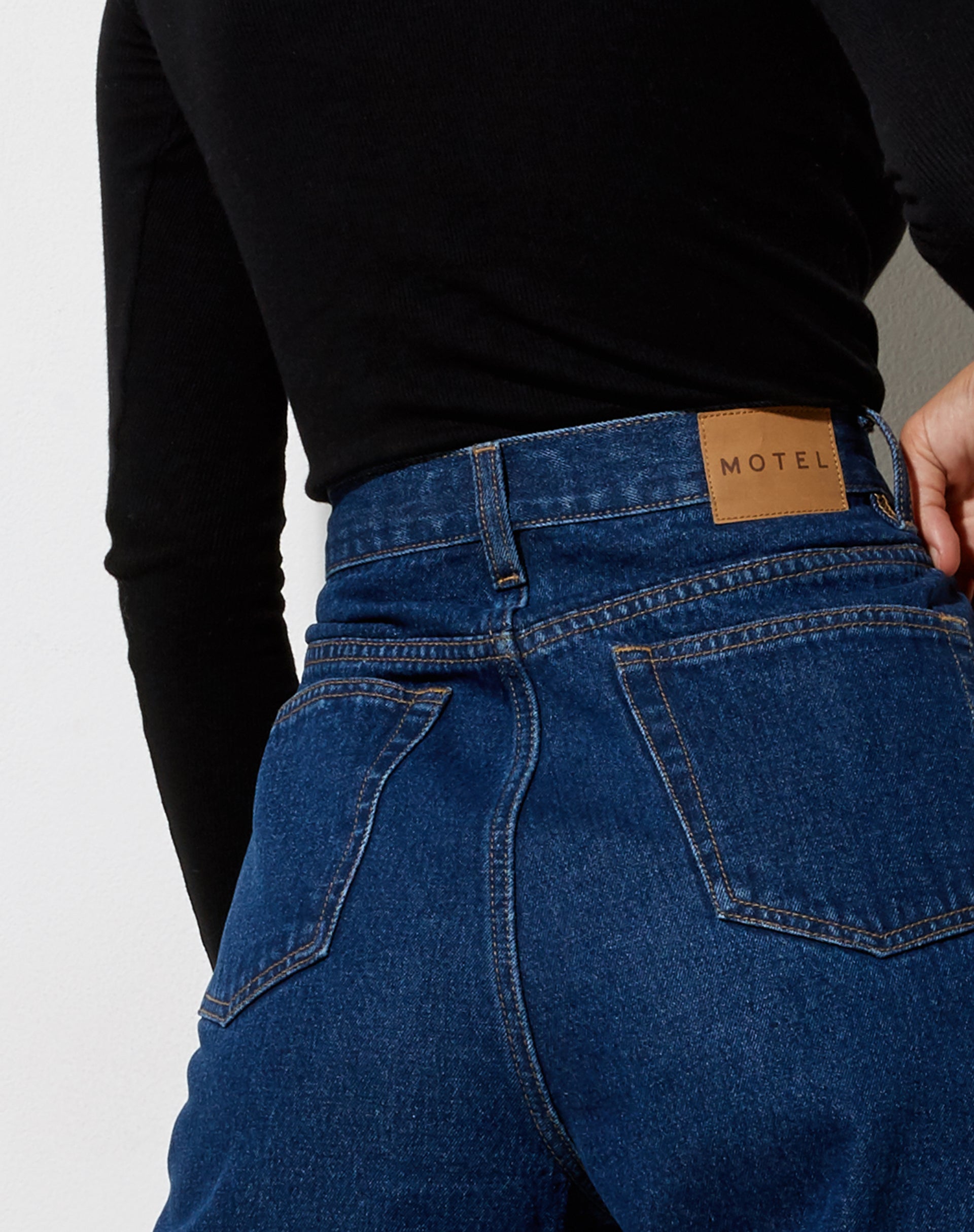 Afbeelding van Geplooide jeans in Indigoblauw