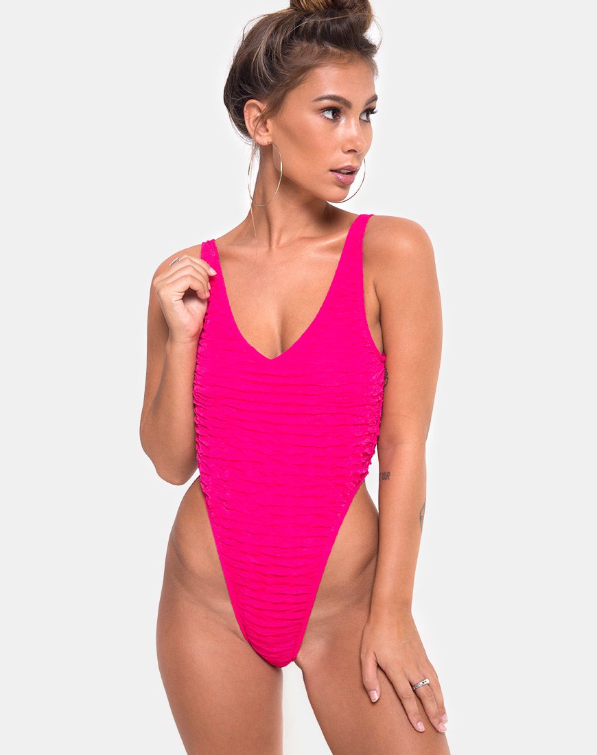 Pollie Zwempak in 80's Crinkle Pink Highlighter
