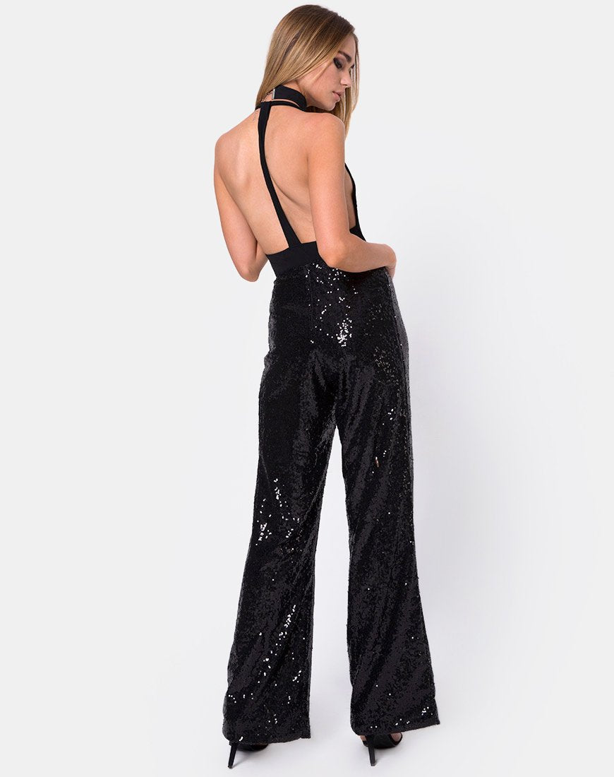 Afbeelding van Prague Broek in Mini Pailletten Zwart