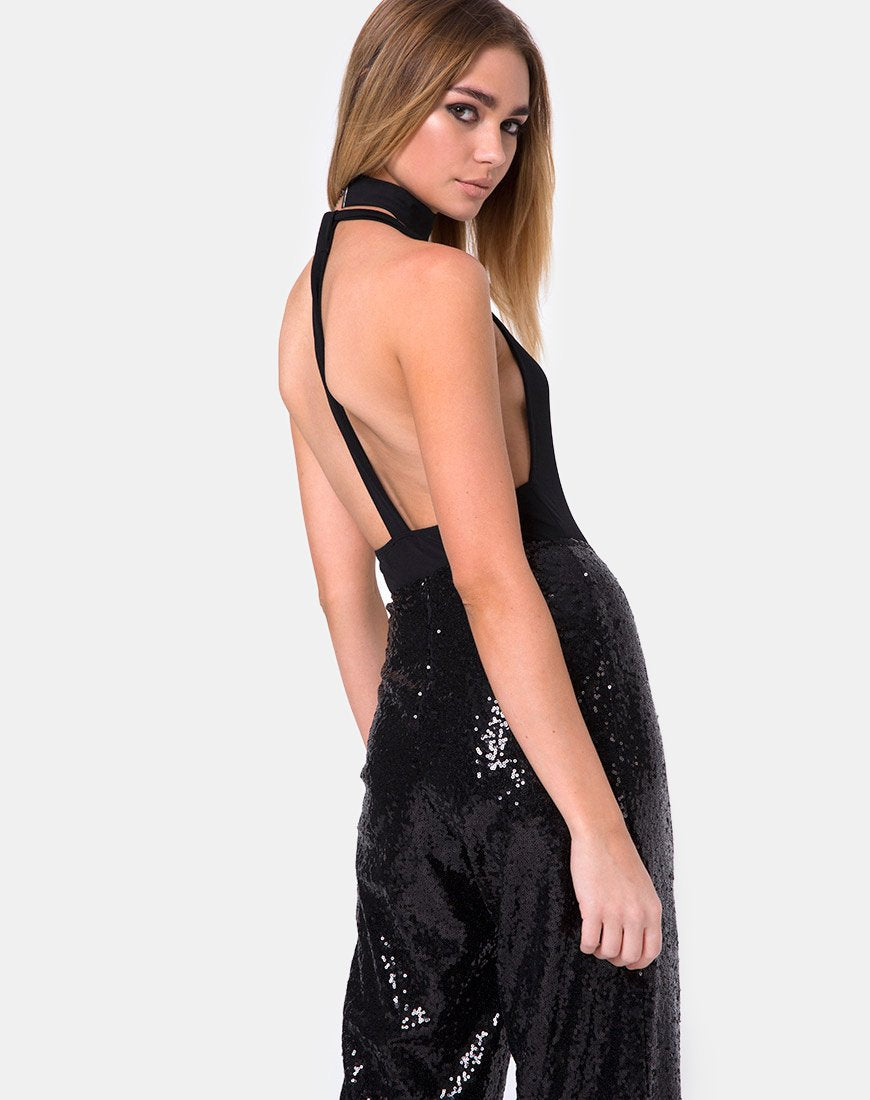 Afbeelding van Prague Broek in Mini Pailletten Zwart
