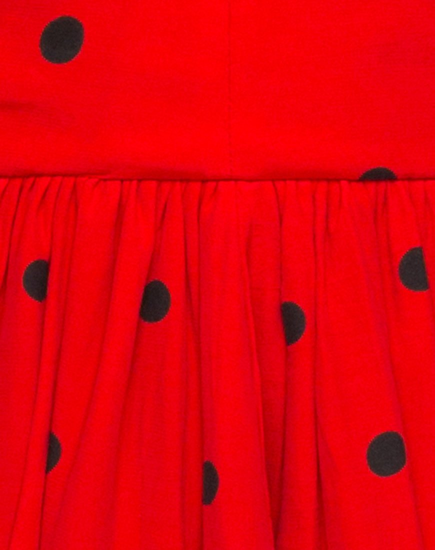 Afbeelding van Puff Ball Rok in Polkadot Rood en Zwart