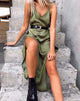 Afbeelding van Hime Jurk in Satijn Cheetah Khaki