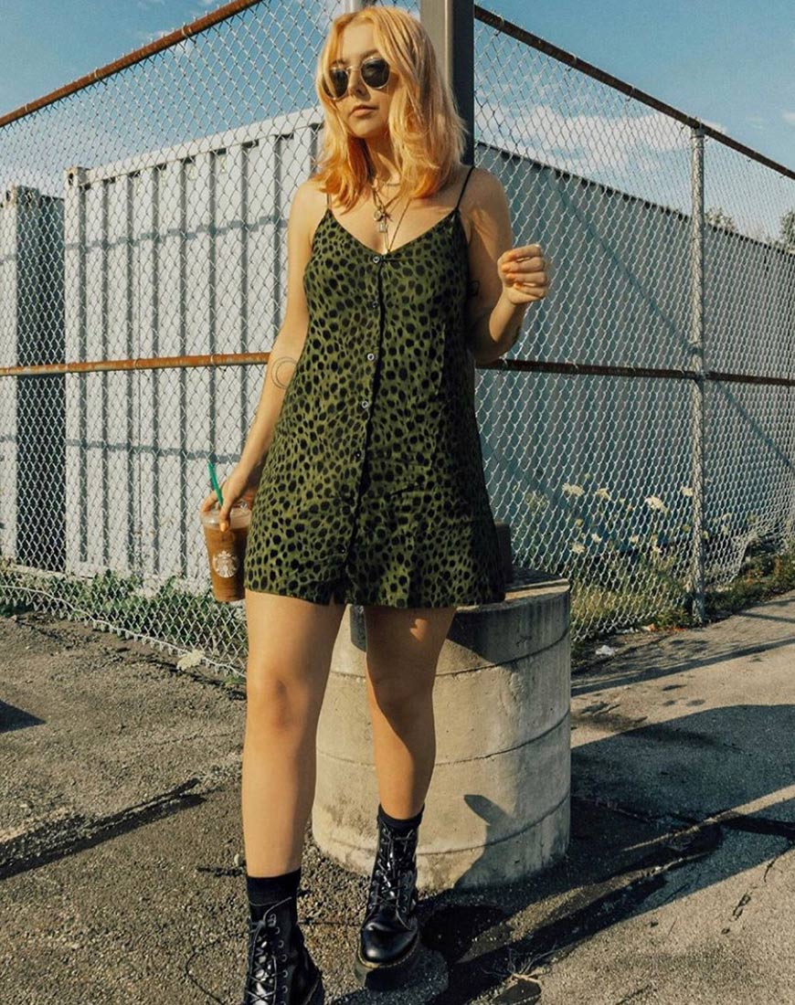 Afbeelding van Sanna Slip Dress in Cheetah Khaki