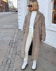 Afbeelding van Duster Longline Coat in Glenn Check Naturel