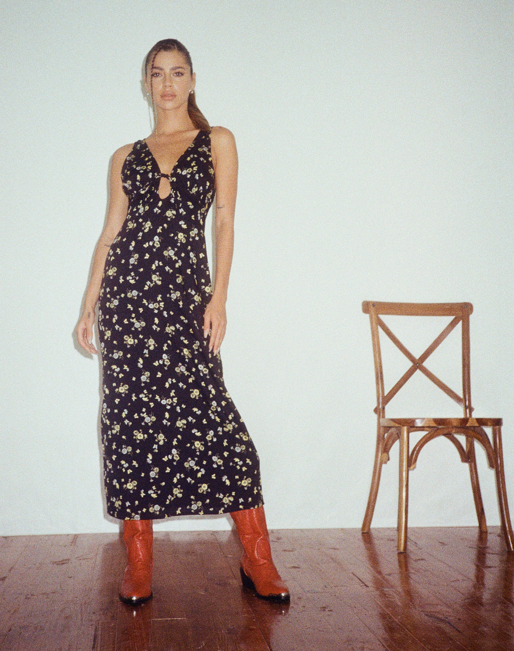 Fiaso Midi Dress in Lemon en Lime Zwart