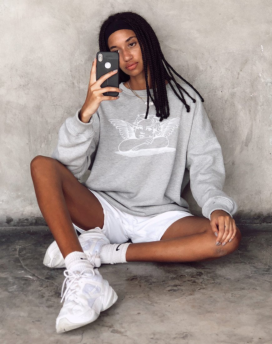 Glo Sweatshirt in grijs gemêleerd Angelo