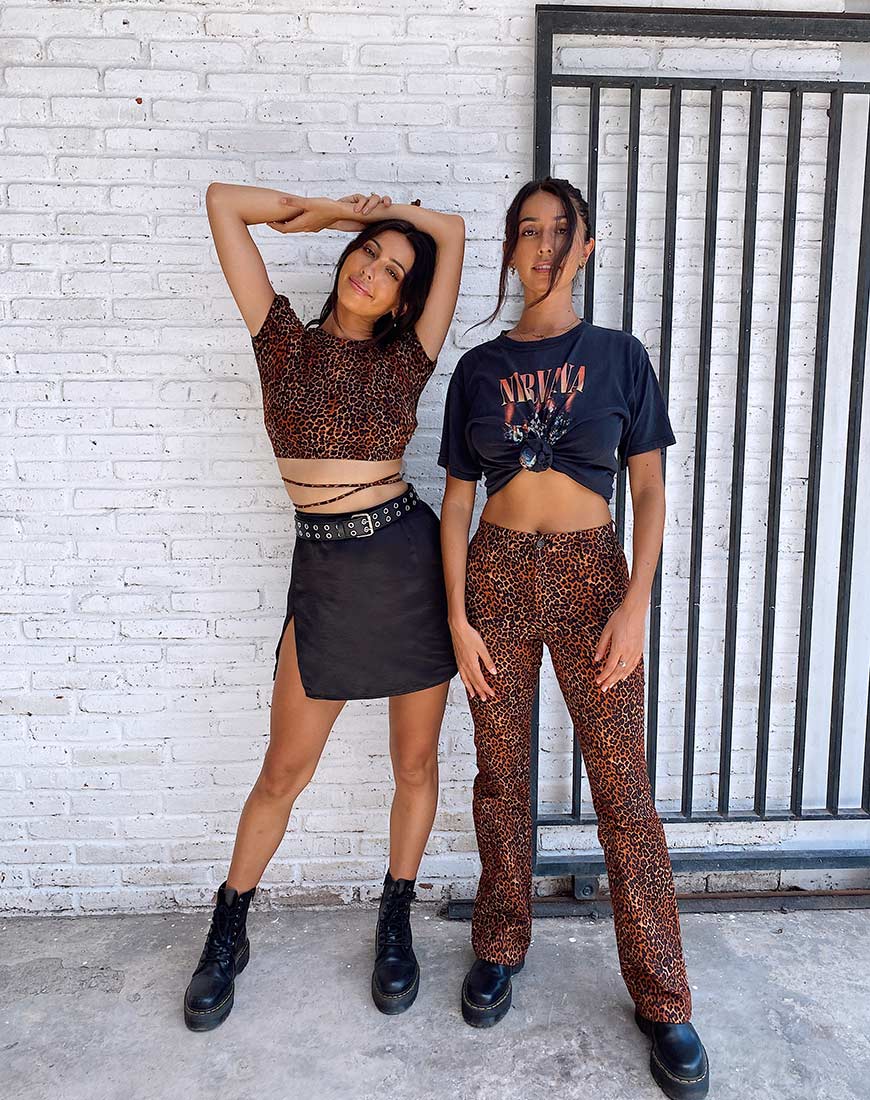 Tasya Top in Ditsy Luipaard Oranje