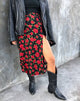Afbeelding van Saika Midi rok in Roaming Rose Zwart