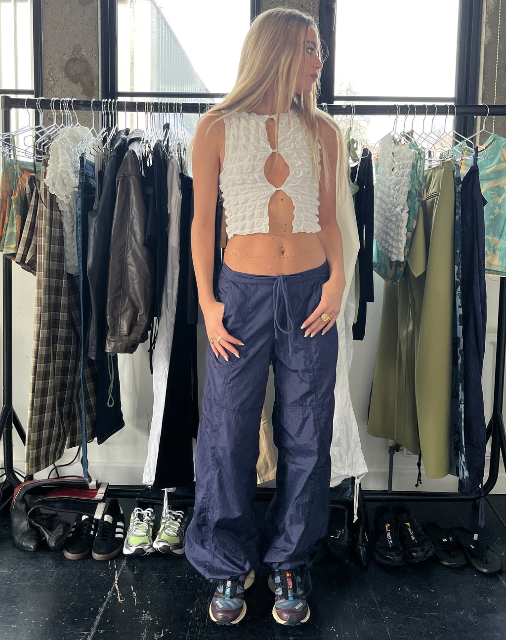Motel x Olivia Neill Phil broek in marine parachute