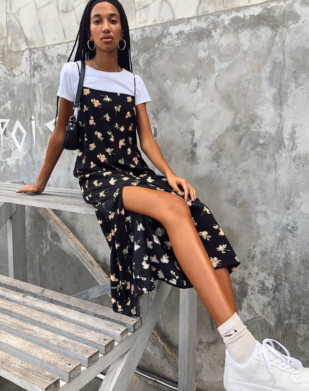 Mirza Maxi Dress in Rose Garden Zwart