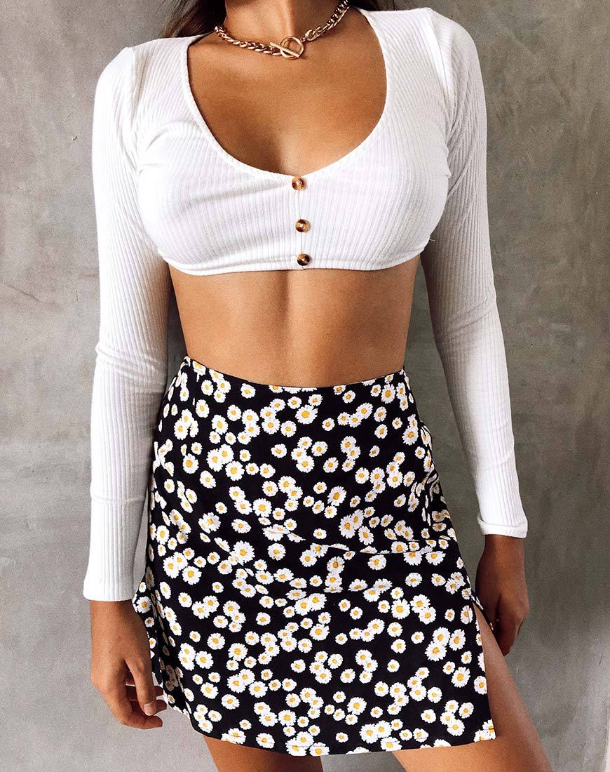 Sheny minirok in Mini Daisy zwart