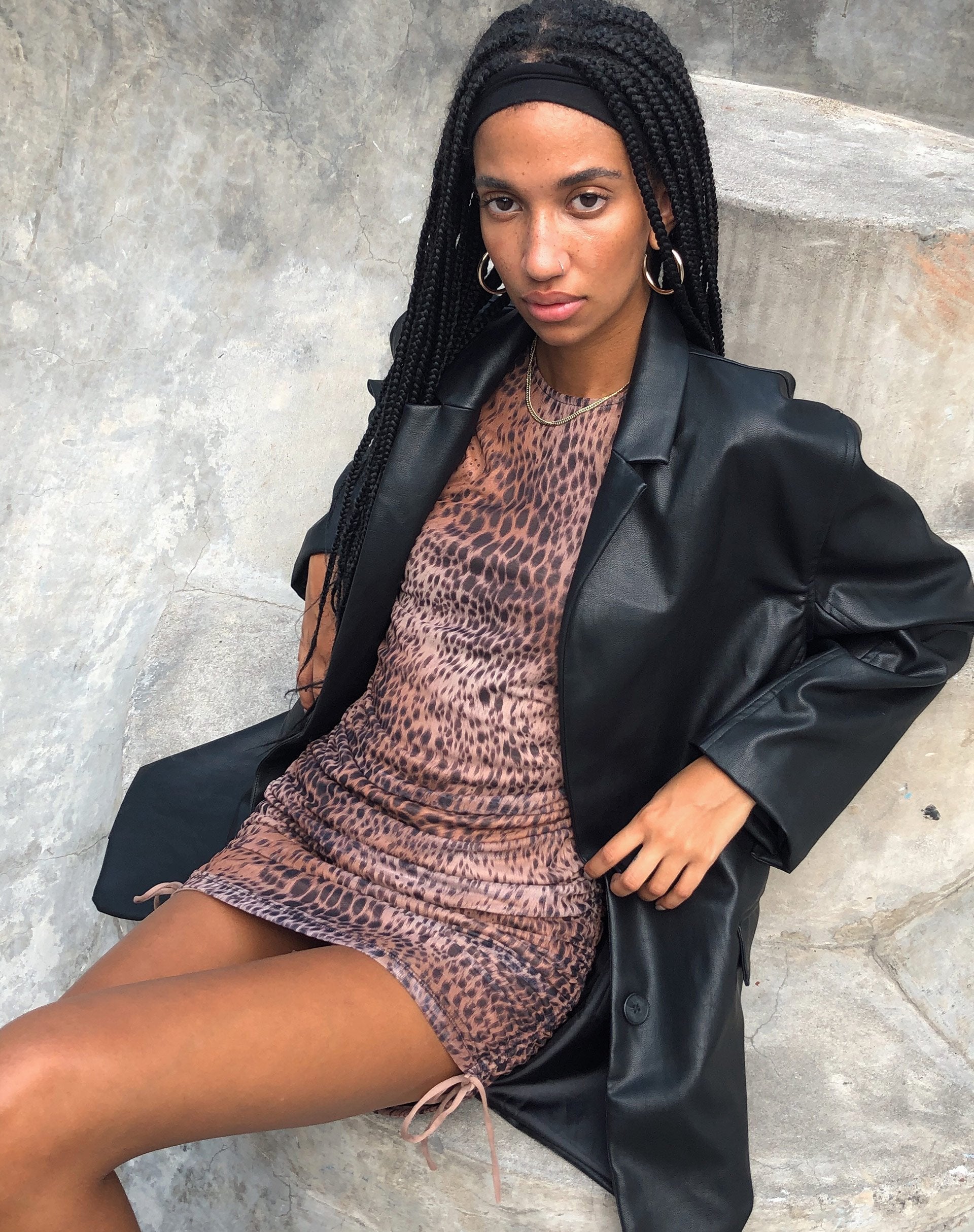 Afbeelding van Ardilla Bodycon Jurk in Gradiënt Cheetah Bruin