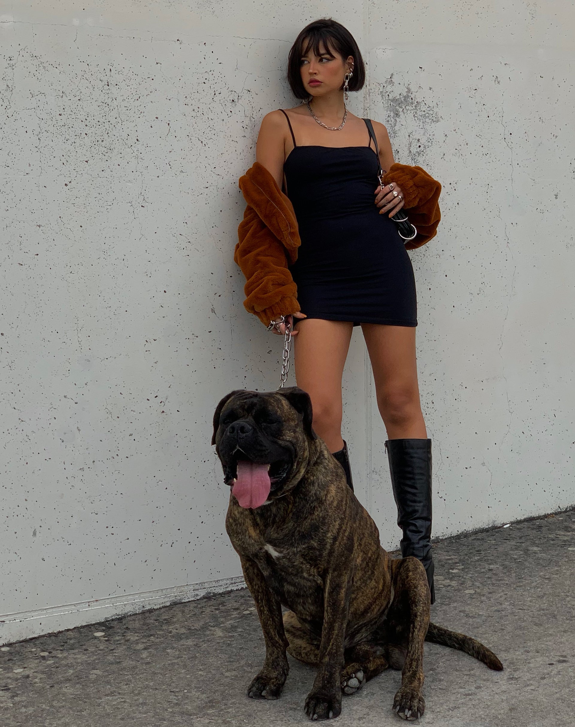 Afbeelding van MOTEL X IRIS Sambre Mini Dress in Lycra Zwart