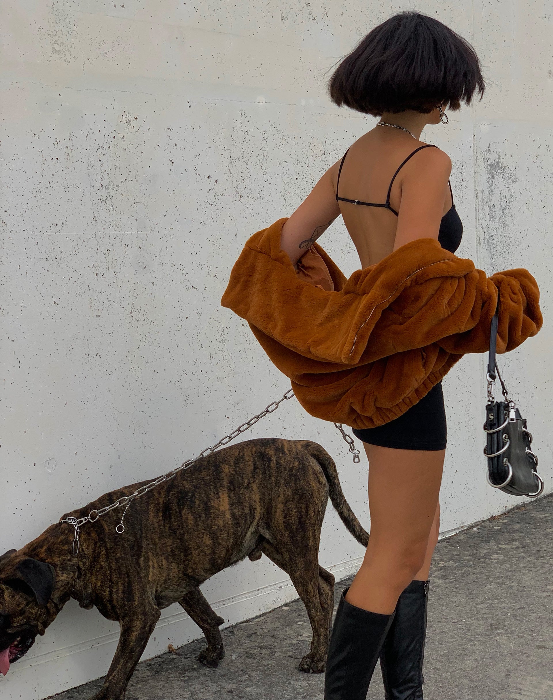 Afbeelding van MOTEL X IRIS Sambre Mini Dress in Lycra Zwart