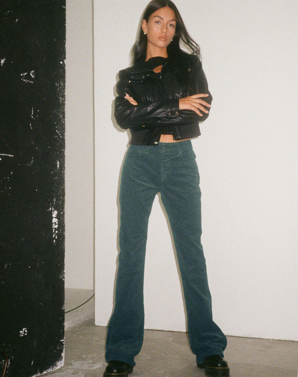 Bootleg Jeans in Koord Bosgroen