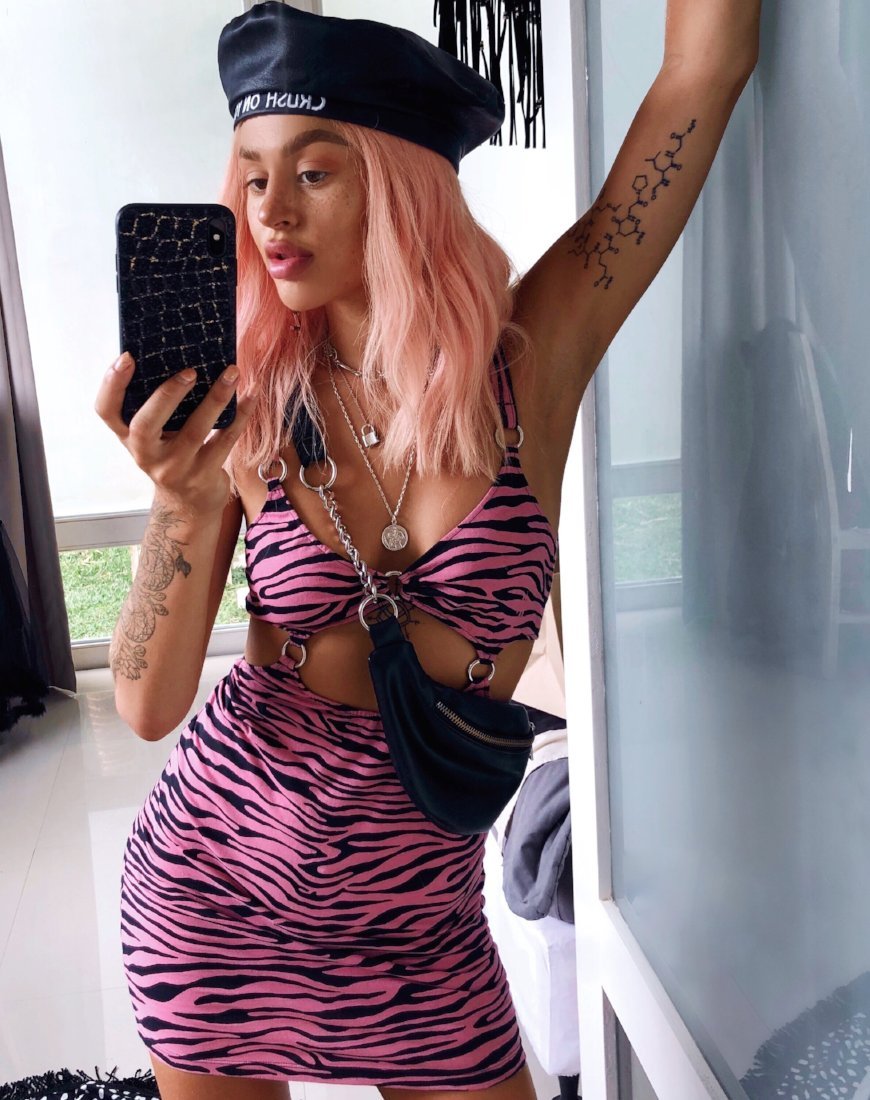 Afbeelding van Jezabel Jurk in Zips Zebra Roze