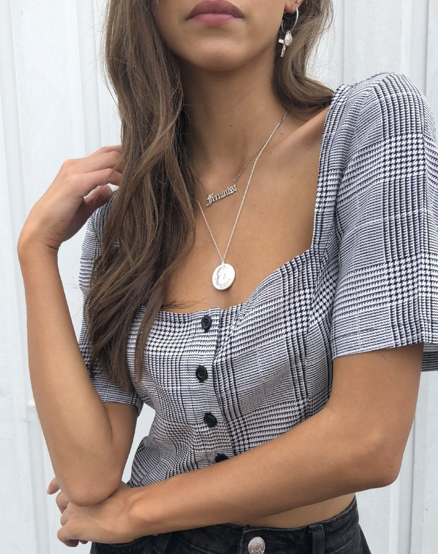 Legia Crop Top in Charles Check Grijs