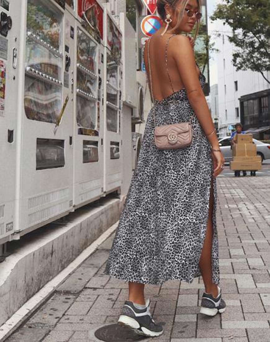 Afbeelding van Hime Maxi Dress in Rar Leopard Grey