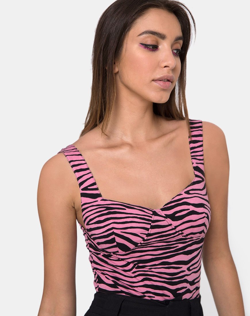 Quanti Bodice in Zip's Zebra Roze