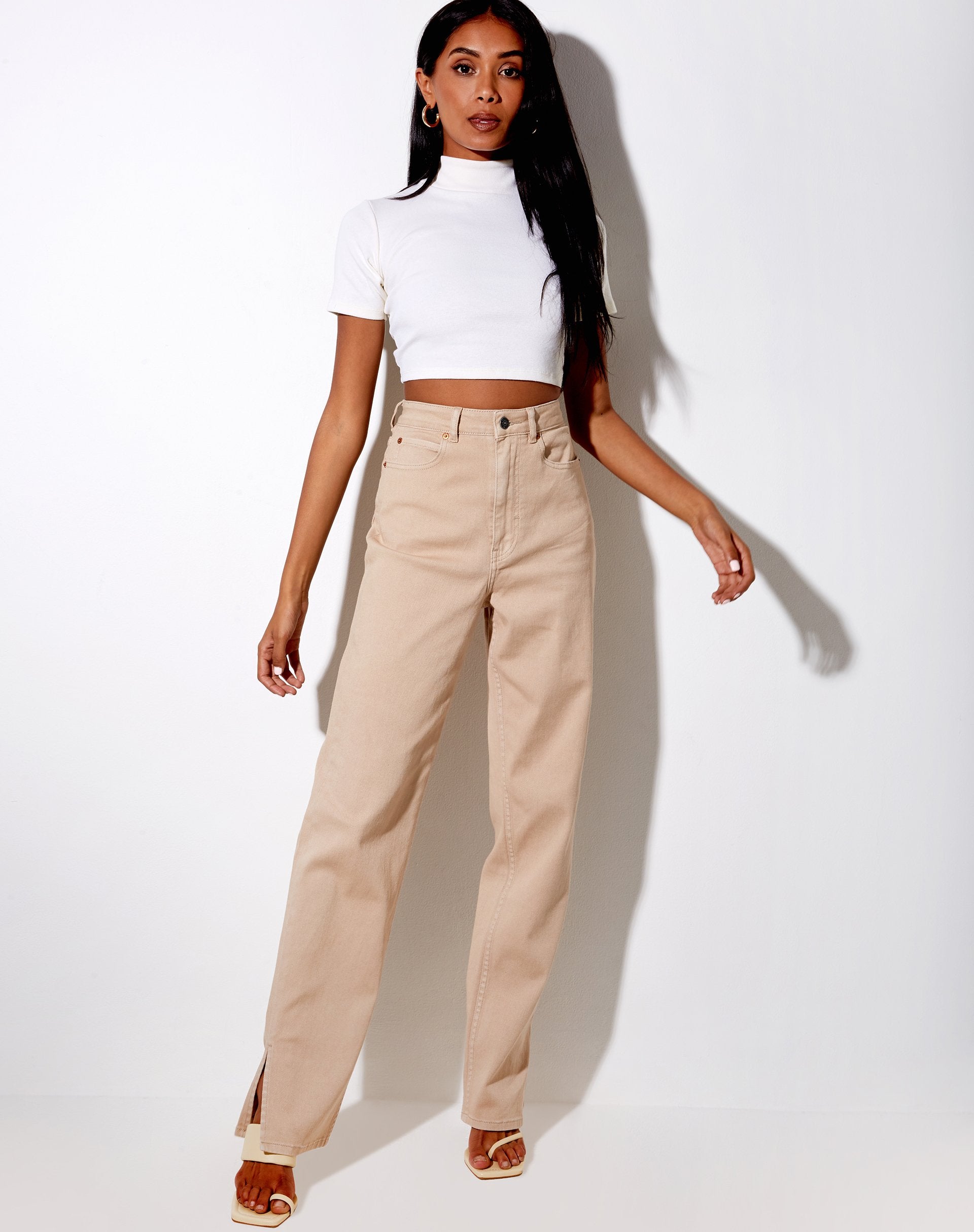 Afbeelding van Que Crop Top in Rib Ivoor
