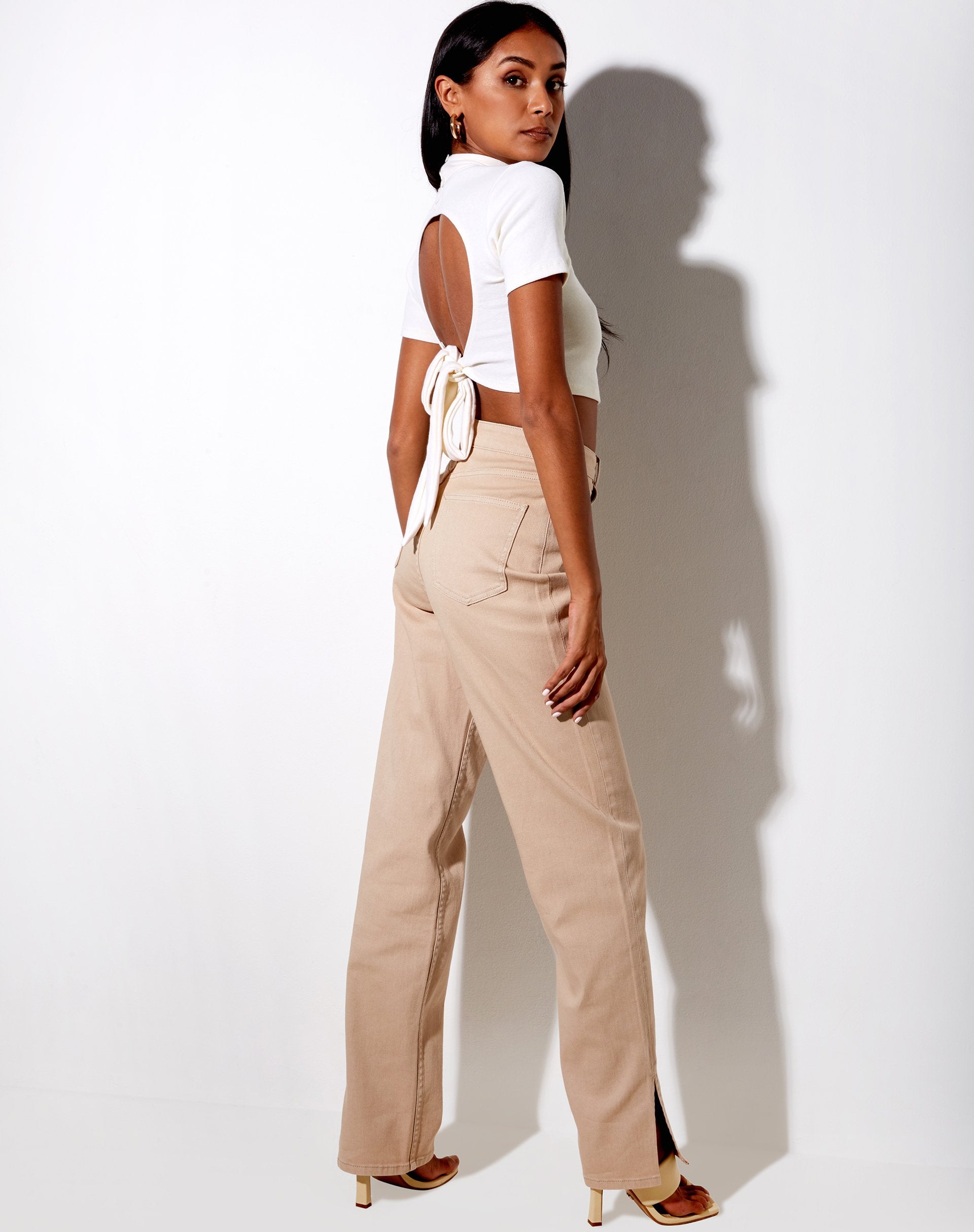 Afbeelding van Que Crop Top in Rib Ivoor
