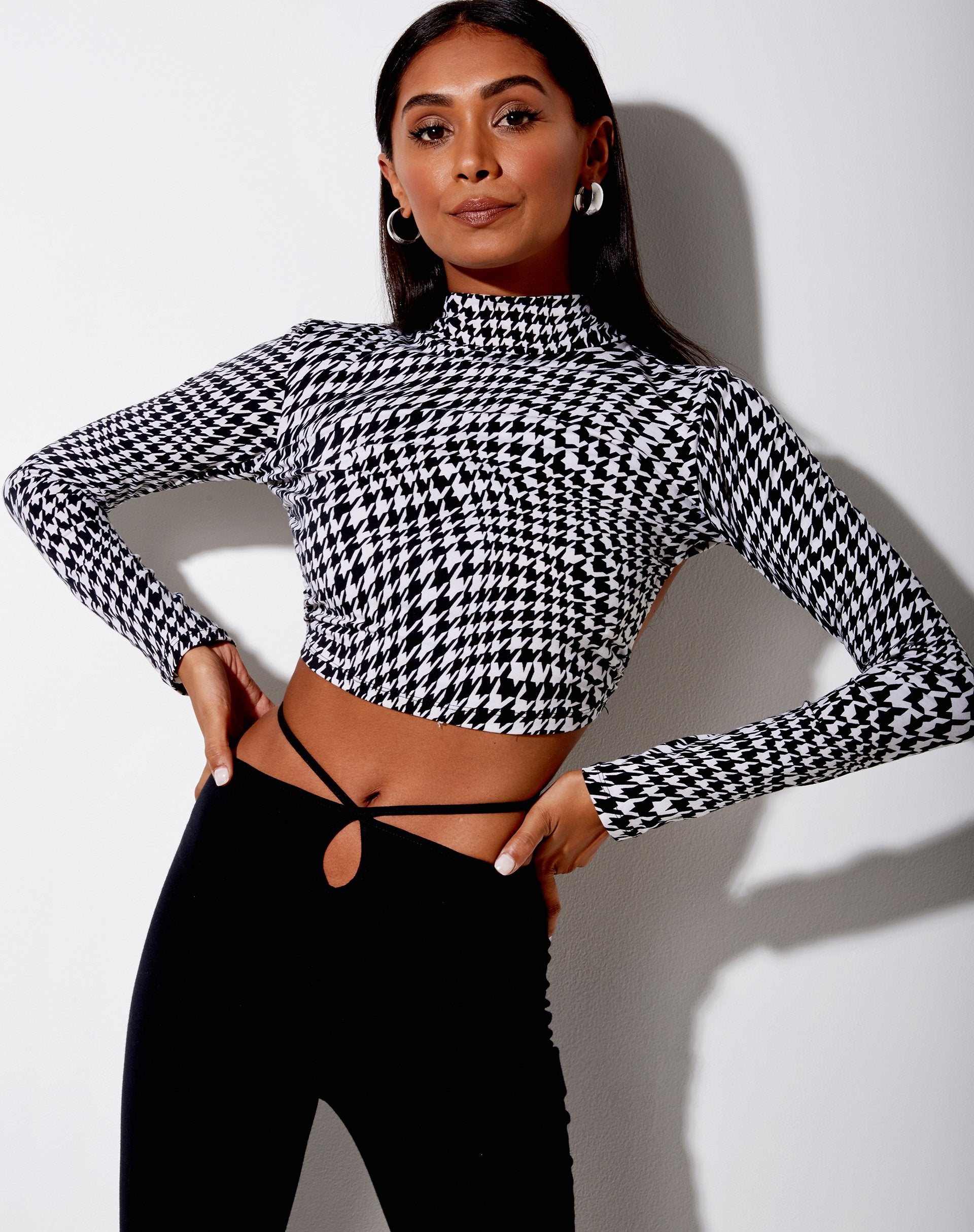 Afbeelding van Quelia Crop Top in Wavey Dogtooth