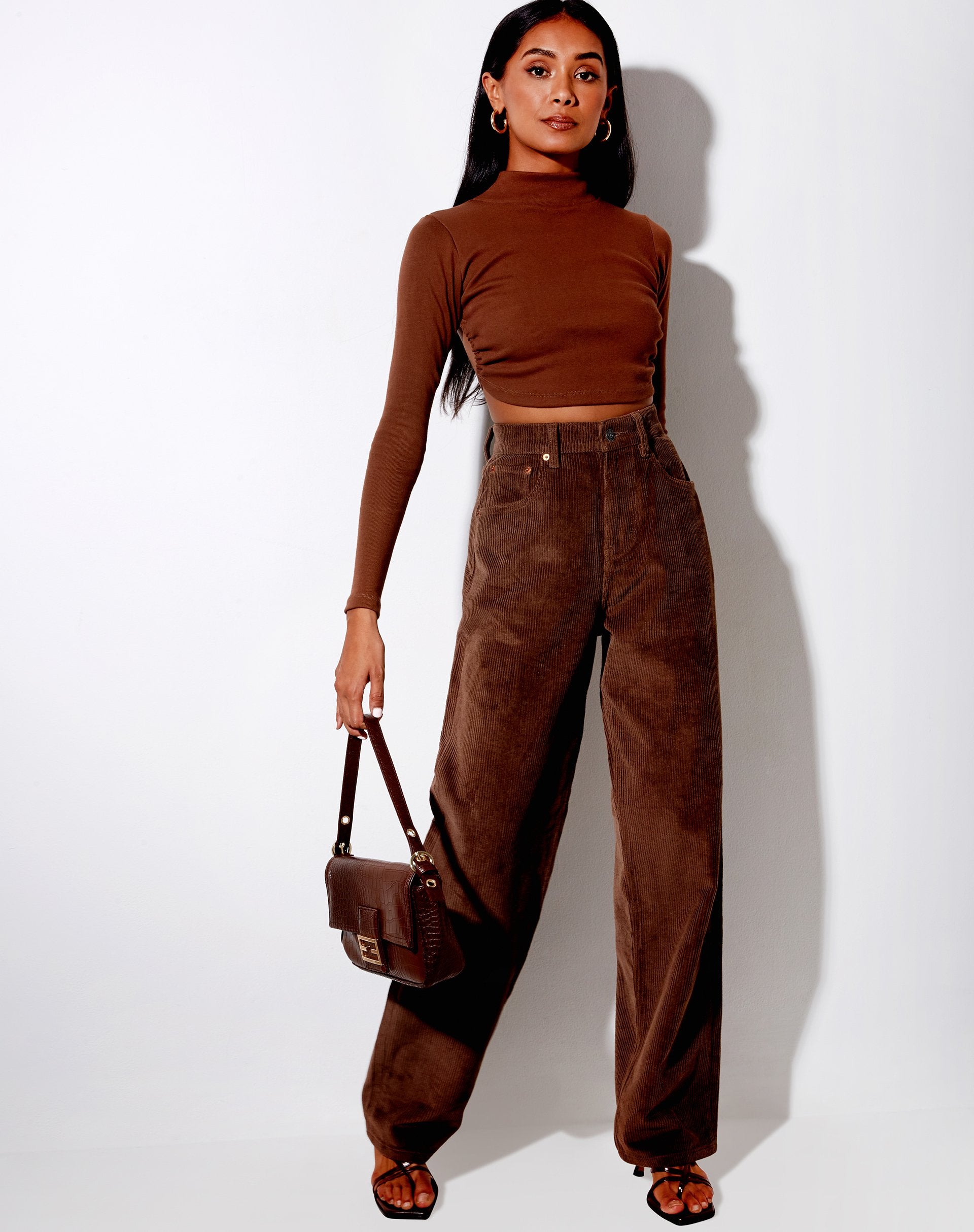 Afbeelding van Quelia Crop Top in Rib Cocoa