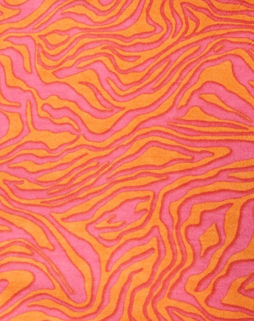 Afbeelding van Hot Pant in Trippy Waves Mandarijn en Roze