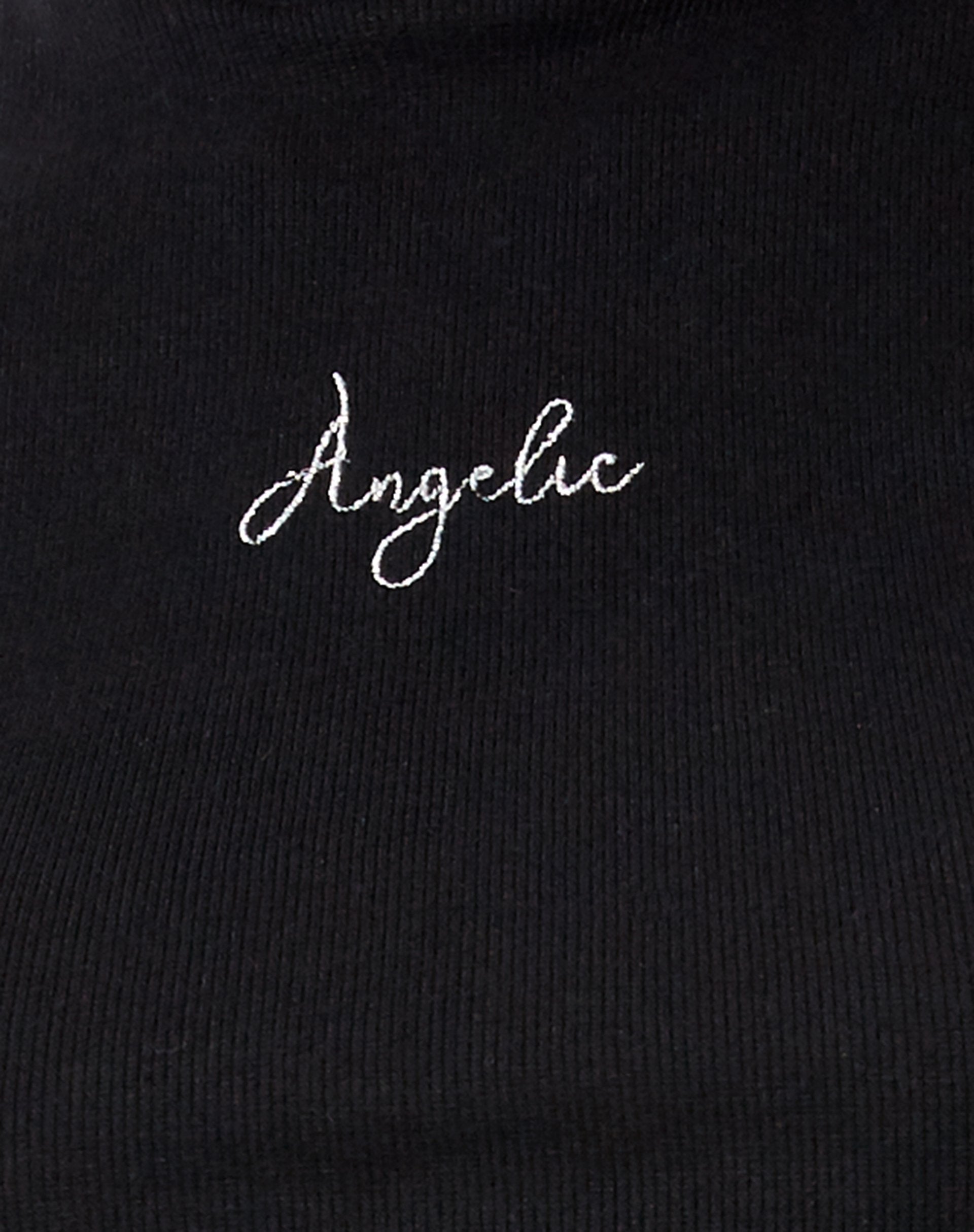 Afbeelding van Quera Crop Top in Rib Zwart Engelachtig Embro