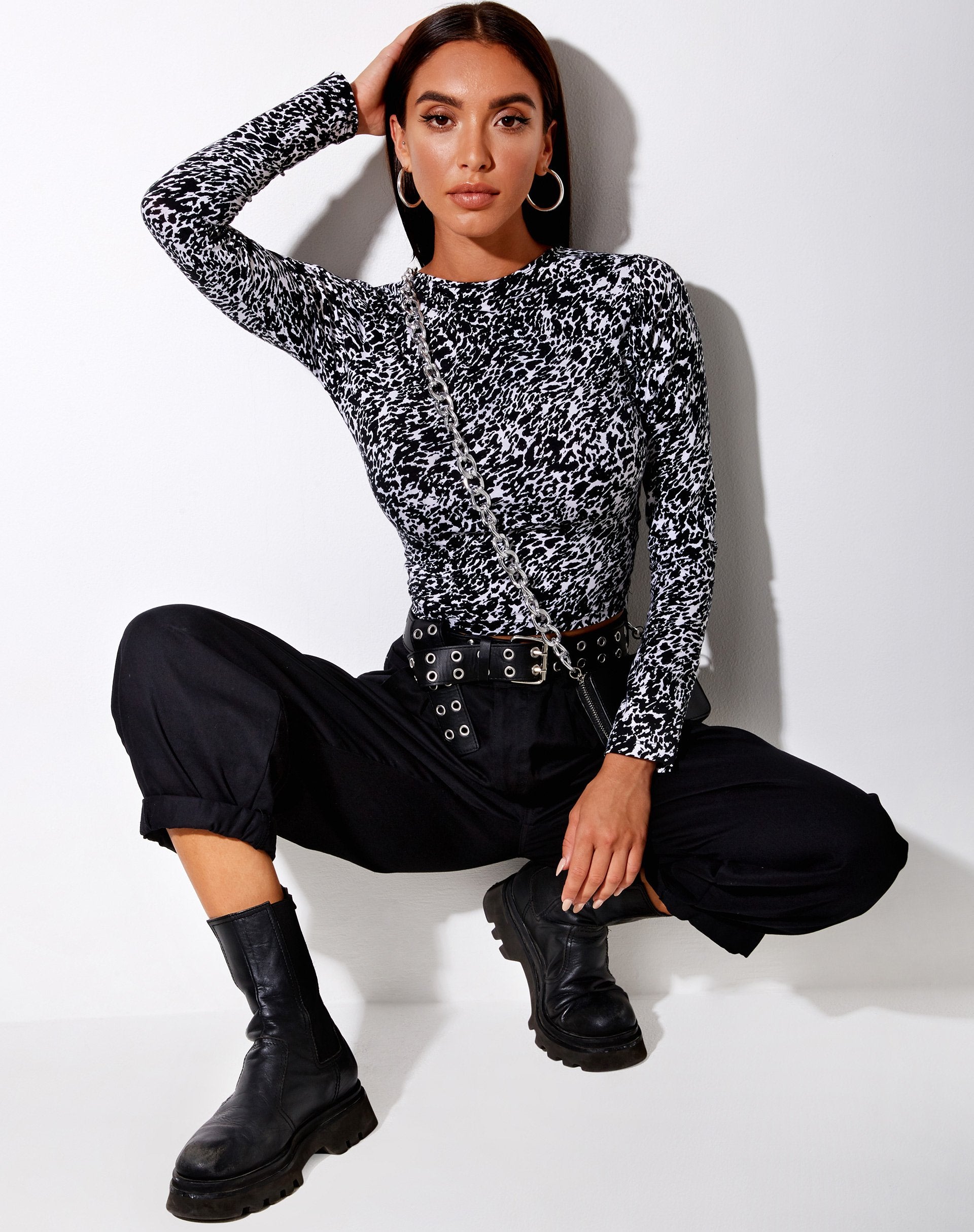 Afbeelding van Queren Crop Top in Abstract Animal