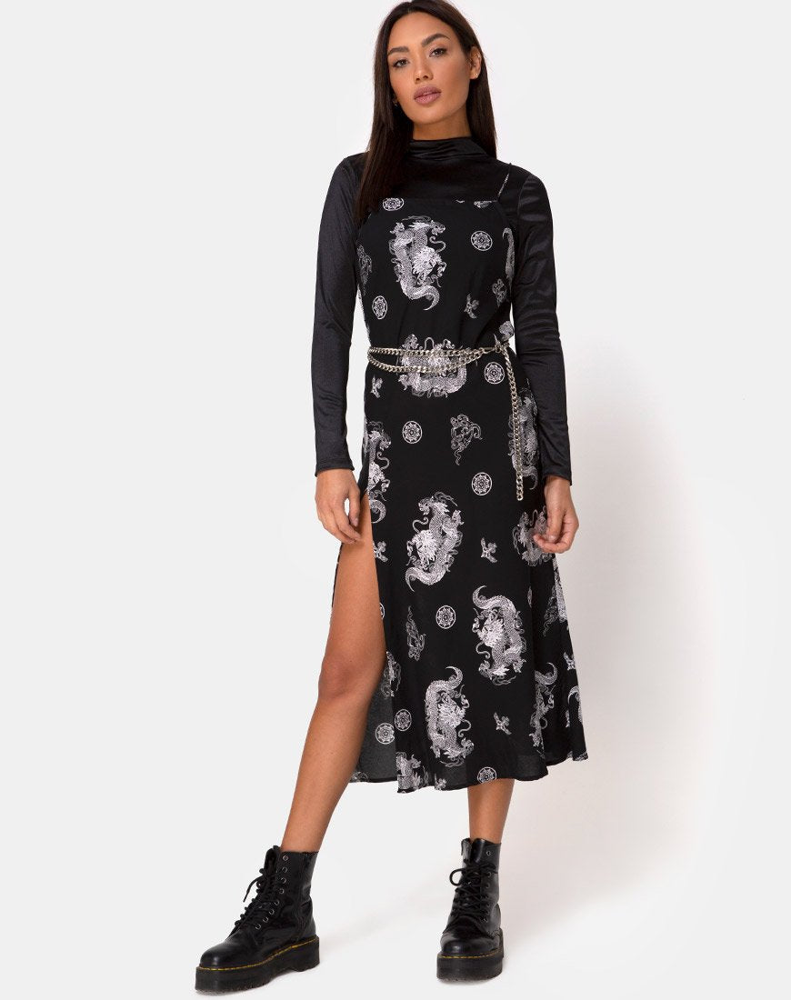 Afbeelding van Quinty Maxi Dress in Dragon Black