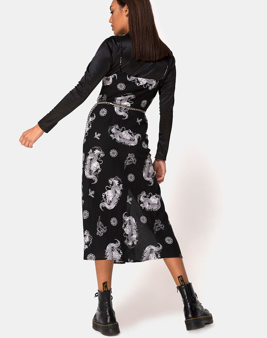Afbeelding van Quinty Maxi Dress in Dragon Black