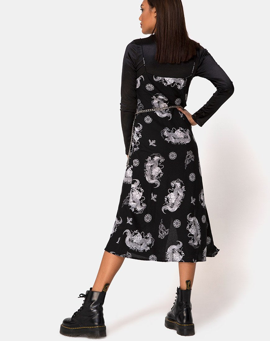 Afbeelding van Quinty Maxi Dress in Dragon Black