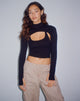 Afbeelding van Raccet Crop Top met lange mouwen in zwart