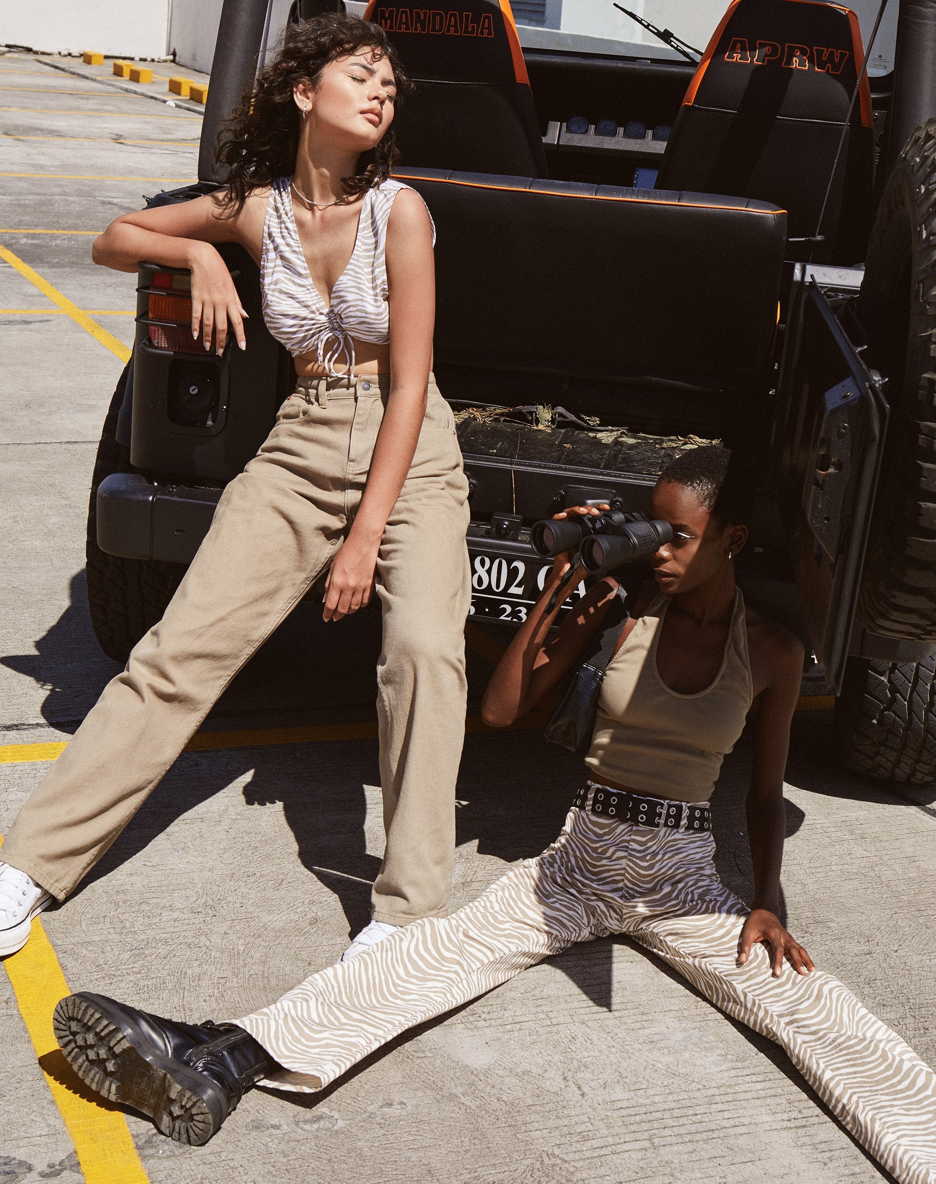 Afbeelding van Raeless Crop Top in Ton-sur-Zebra