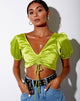 Afbeelding van Raemzi Crop Top in Satijn Lime Green