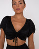 Afbeelding van Raemzi Crop Top in Satijn Zebra Zwart