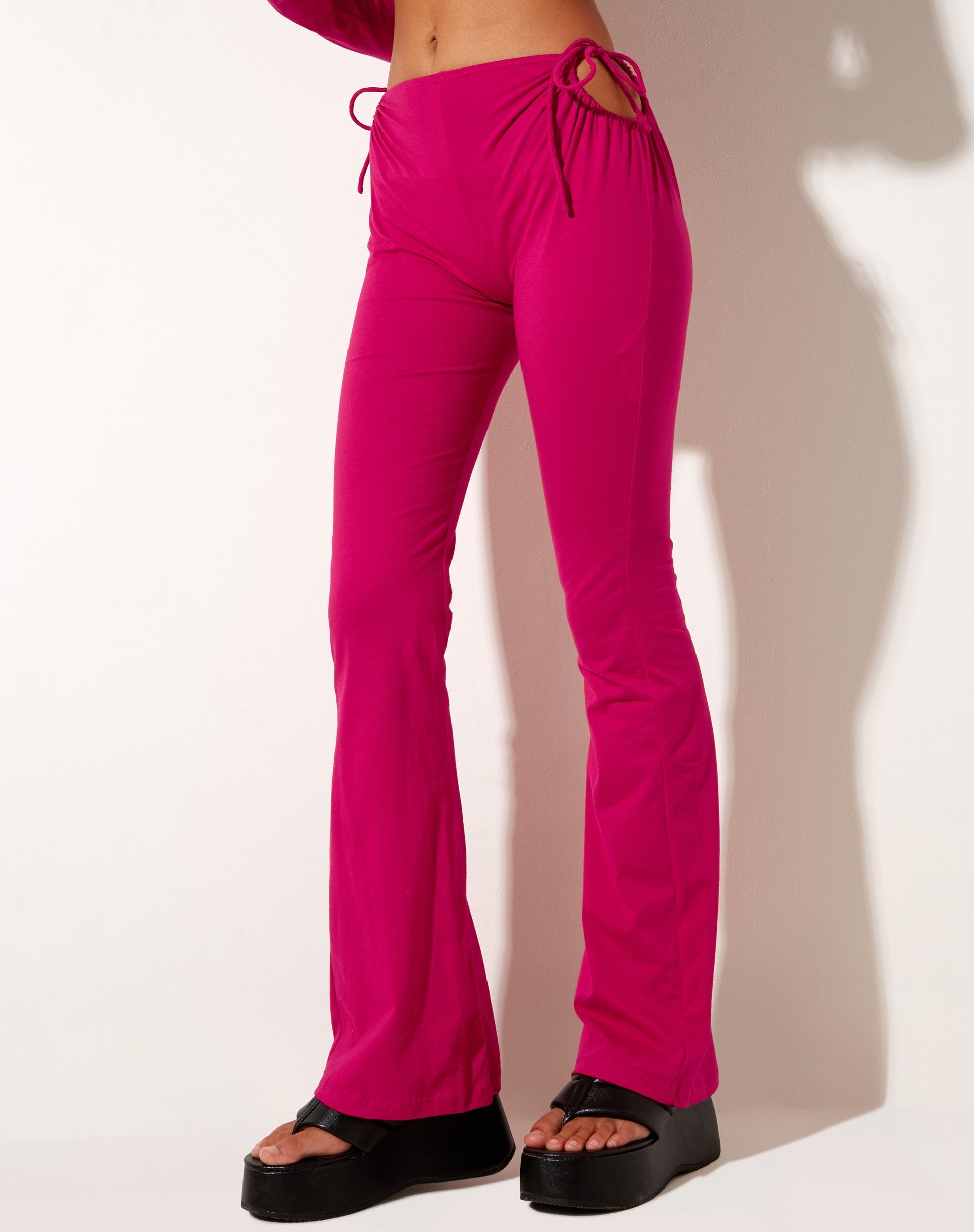 Afbeelding van Mileri uitlopende broek in lycra Fandango roze