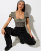 Afbeelding van Raquel Crop Top in Autumn Blossom Khaki