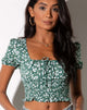 Afbeelding van Raquel Top in Floral Field Green