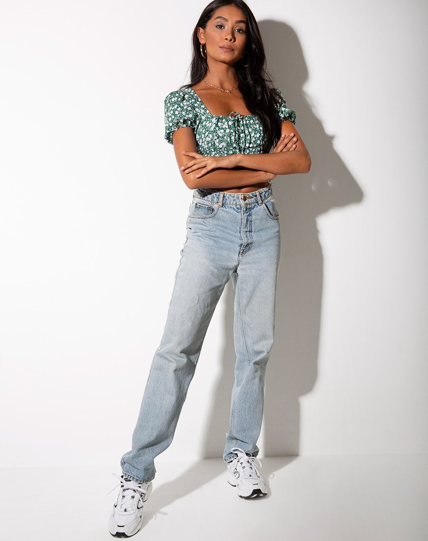Afbeelding van Raquel Top in Floral Field Green