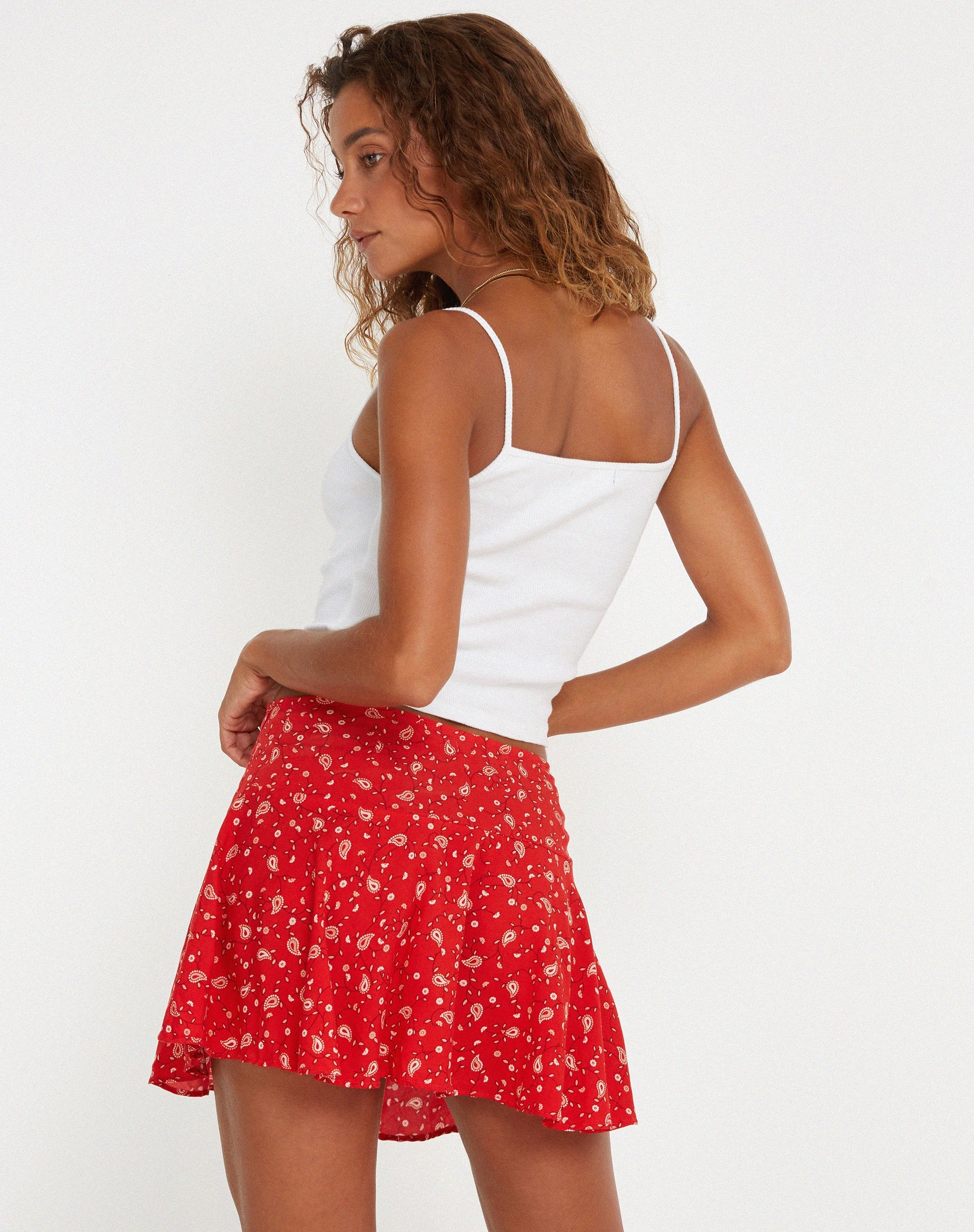 Afbeelding van Rara minirok in Paisley Fun Red