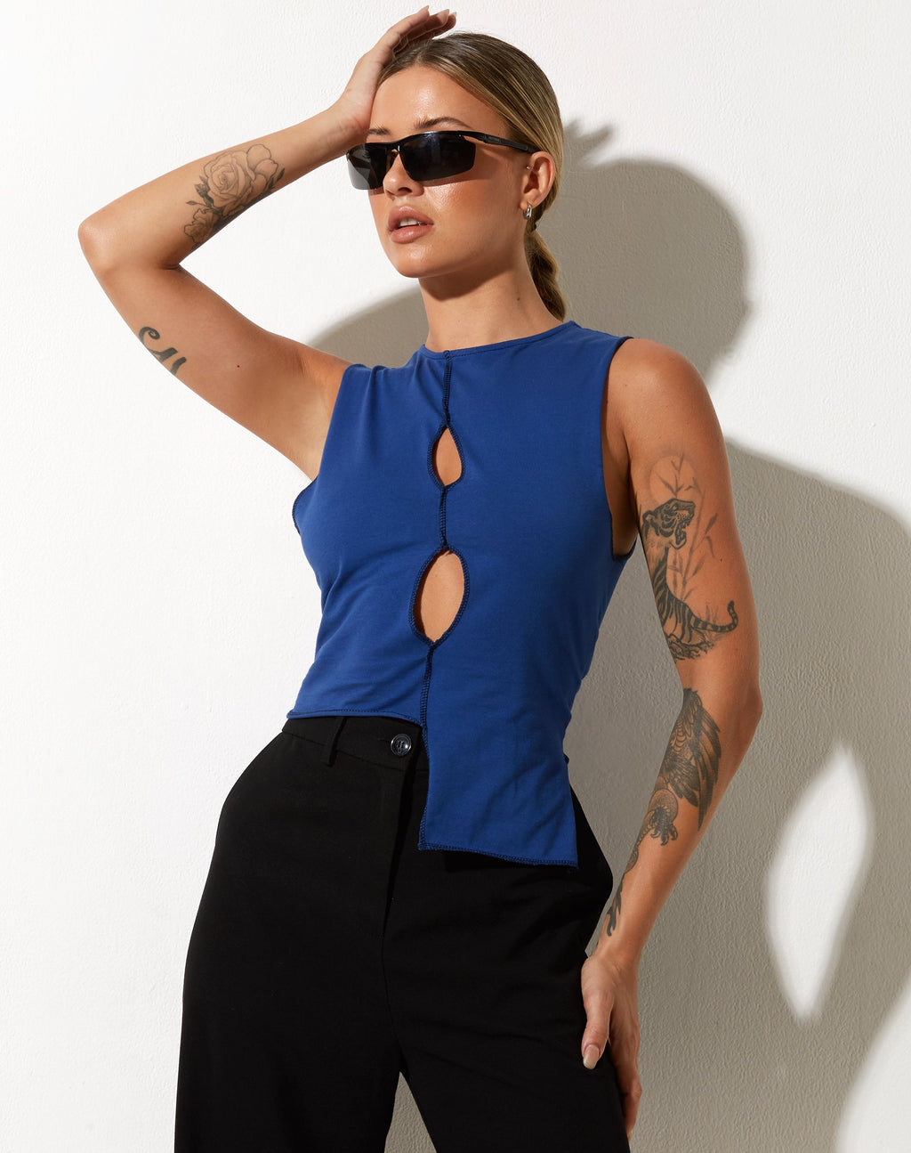 Raujo Top in Lycra Oogverblindend Blauw
