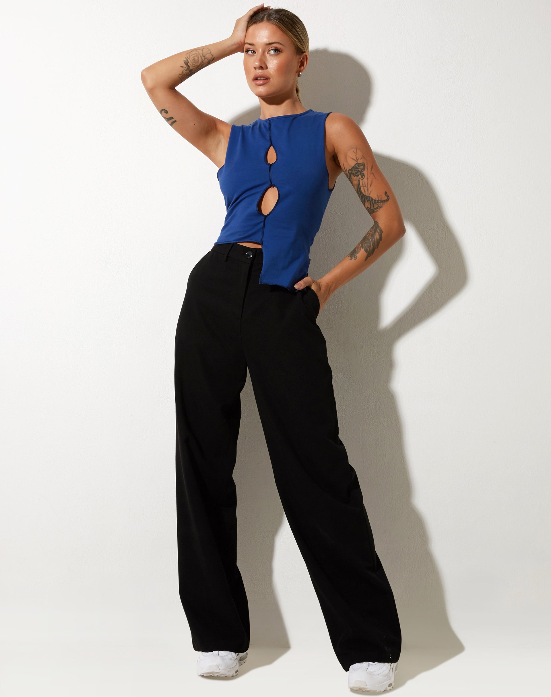 Afbeelding van Raujo Top in Lycra Oogverblindend Blauw