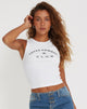 BEELD VAN Rave Crop Top in Wit Texas Cowboy Club