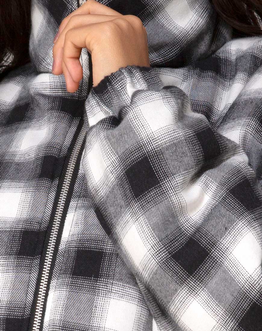 Afbeelding van Raven Jas in Plaid Zwart Wit
